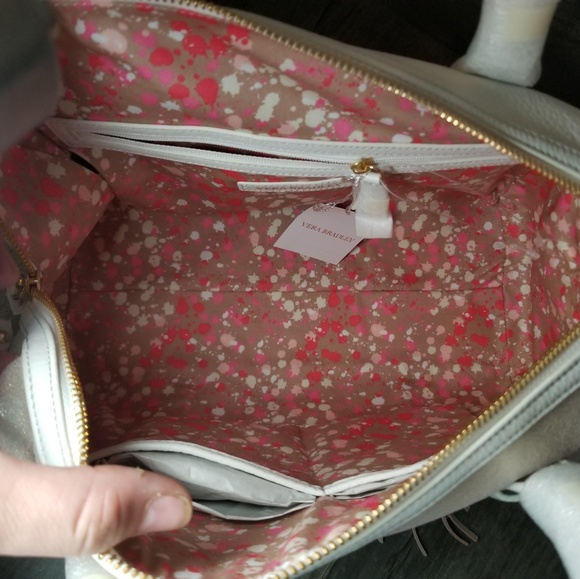 Vera Bradley Fringed Marlo Satchel White NWT - Picture 5 of 6